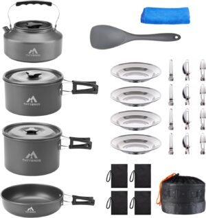 THTYBROS 27pcs Camping Cookware Mes...