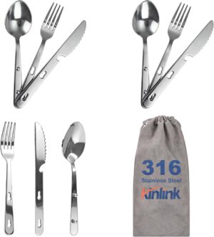 Travel Utensils with Pouch, 4-in-1 ...