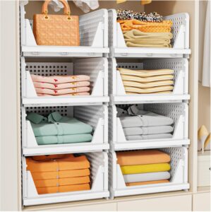 SNSLXH 5 Pack Stackable Closet Stor...