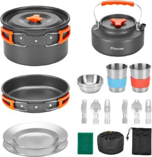 Fitense 21Pcs Camping Cookware Mess...