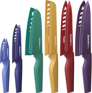 Astercook Knife Set, 12 Pcs Color-C...