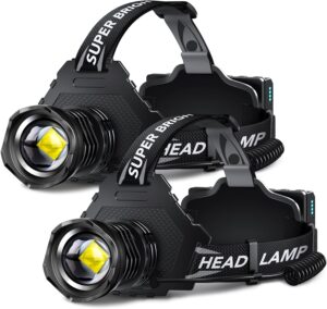 AKNEAR Rechargeable LED Headlamp Su...
