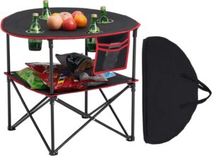 VEVOR Folding Camping Table, Portab...
