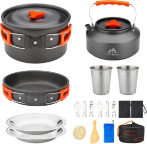 THTYBROS 17pcs Camping Cookware Kit...