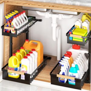 Under Sink Organizer, L-Shape 2 Tie...