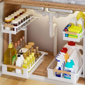 2 Pack Under Sink Organizer, 2 Tier...