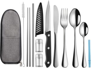 Logcow Travel Utensils with Case,Re...
