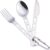 Camp Flatware Sets- Stainless Steel Spoon Fork Knife – Matching Matching Quick Hook – Ultralight Utensils for Backpacking/Hiking/Camping – 3.5oz
