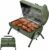 MAISON HUIS Adjustable Portable Charcoal Grill Multi-functional Metal Small BBQ Smoker for Outdoor Hiking Picnic(Green)
