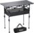 Anbte 3ft Aluminum Roll Top Camping Table, 2 Adjustable Height Camping Table Folding with Storage Net & Bag Lightweight Roll Up Table for Tailgate Outdoor Backyard BBQ Patio Picnic, 32.2” X 16”, Black