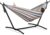PNAEUT Double Hammocks with Stand for Outside, Portable Space Saving Heavy-Duty Steel Frame for Indoor Outdoor Patio Yard, Easy Assembly, 2 Person 450 lbs Capacity (Coffee)