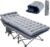 Slsy Folding Camping Cot for Adults with Pad, Padded Portable Sleeping Cots, Camp Bed with Carry Bag for Outdoor Travel, Beach, Hiking