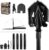 Zune Lotoo Tactical Shovel Survival Tool, 18 in 1 Small Camping Shovel Folding Multitool Compact Entrenching Tool Heavy Duty for Hiking Backpack Emergency Spade Lightweight Car Truck Gift Survivalist