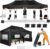 COBIZI 10×20 Canopy with Sidewalls, Heavy Duty Party Tent Pop up Canopy, Tents for Parties, Wedding, Outdoor Easy up Foldable Portable Canopy Tent with Wheeled Bag, Black(Windproof Upgrade)