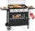 GREEN PARTY 3 Burner Propane Gas Griddle with Removable Standing Cart, Convertible to Tabletop Design, 27 inch Flat Top Grill for Outdoor Cooking Camping Tailgating Barbecue