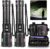 Flashlights High Lumens 2 Pack, Rechargeable Bright LED Flashlight, Tactical Handheld Flash Light with Power Display 3 Modes Waterproof Zoomable for Home Hiking Emergencies Camping Essentials Gifts
