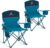 ALPHA CAMP Camping Chairs 350LBS Capacity, Heavy Duty Folding Chair with 4-Can Cooler Bag, Portable Outdoor Chair with Cup Holder for Adults, Collapsible for Tailgating, Beach, Fishing,Black,2PC
