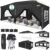 COBIZI 10×20 Pop Up Canopy Tent, One Push Easy Up Gazebo with 6 Removable Sidewalls & Air Vent, Waterproof UV50+ Commercial Canopy with 4 Sandbags, Stakes & Ropes for Parties/Camping/Backyard, Black