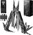 Multitool, 33-in-1 Stainless Steel Multi Tool Pliers with Screwdriver Sleeve, Damascus Pocket Knife, Nylon Sheath for Outdoor, Survival, Camping, Hiking, Simple Repair