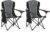 ALPHA CAMP Oversized Camping Folding Chair – Heavy Duty Steel Frame Support 350 LBS, Collapsible Padded Arm With Cup Holder, Quad Lumbar Back, Portable for Outdoor/Indoor
