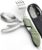 Orblue 4-in-1 Camping Eating Utensils, 2-Pack – Portable Spoon, Fork, Knife & Bottle Opener Combo Set – Stainless Steel Flatware with Detachable Fork – Backpacking Cutlery Multitool, Olive Green