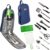 Life 2 Go 12 Pcs Camp Cooking Utensil Set & Outdoor Kitchen Gear Cookware Kit, Portable Compact Carry Case for Camping, Hiking, Travel, BBQ Grilling Stainless Steel Accessories Spoon & Fork, Navy