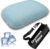 Cooling Camping Pillow, Memory Foam Travel Pillow with Adjustable Buckle Strap & Storage Bag, Compact Small Pillow for Airplane, Car Lumbar, Office, Washable Cooling Cover, Glacier Blue