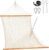 Lazy Daze Hammocks Double Rope Hammock, 2 Person Traditional Outdoor Hand Woven Cotton Rope Hammock with Spreader Bar, Carabiners, Tree Straps, Chains for Patio Yard – Max 450 Lbs, Natural