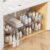 Vtopmart 4 Pack Bathroom Organizer, 2 Tier Clear Under Sink Organizers Vanity Countertop Storage Container,Cabinet Drawers Bins, Pull-Out Organization with Track for Pantry, Kitchen