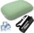 Cooling Camping Pillow, Memory Foam Travel Pillow with Adjustable Buckle Strap & Storage Bag, Compact Small Pillow for Airplane, Car Lumbar, Office, Washable Cooling Cover, Canopy Green