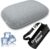 Cooling Camping Pillow, Memory Foam Travel Pillow with Adjustable Buckle Strap & Storage Bag, Compact Small Pillow for Airplane, Car Lumbar, Office, Washable Cooling Cover, Quarry Grey